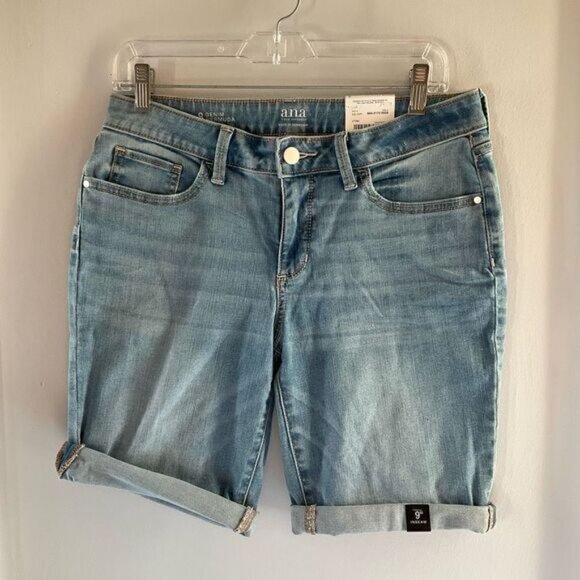 a.n.a. Midrise Denim Bermuda Shorts, 8. NWT. Light Wash Jorts - Picture 2 of 7